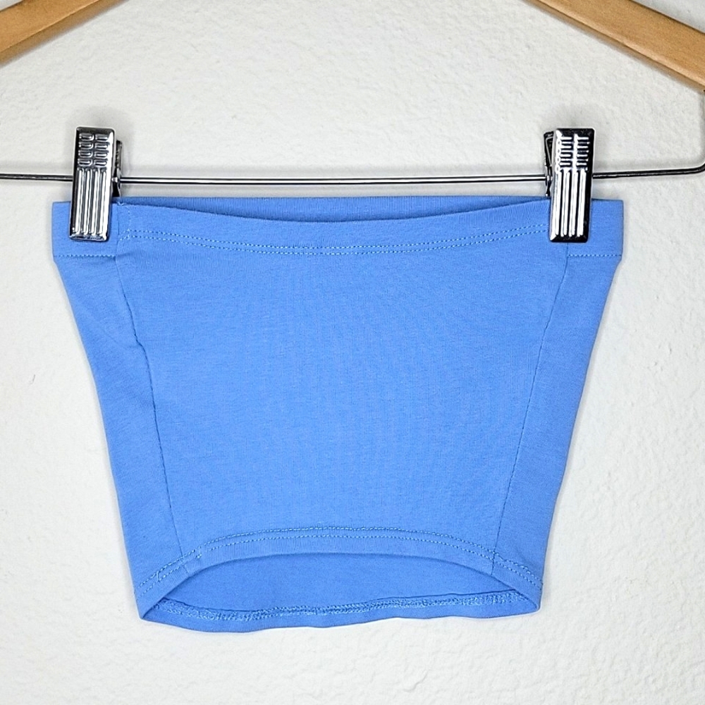 H&M Divided Blue Black Casual Tube Tops size Girls XXS Summer Tank Strapless - Picture 3 of 9